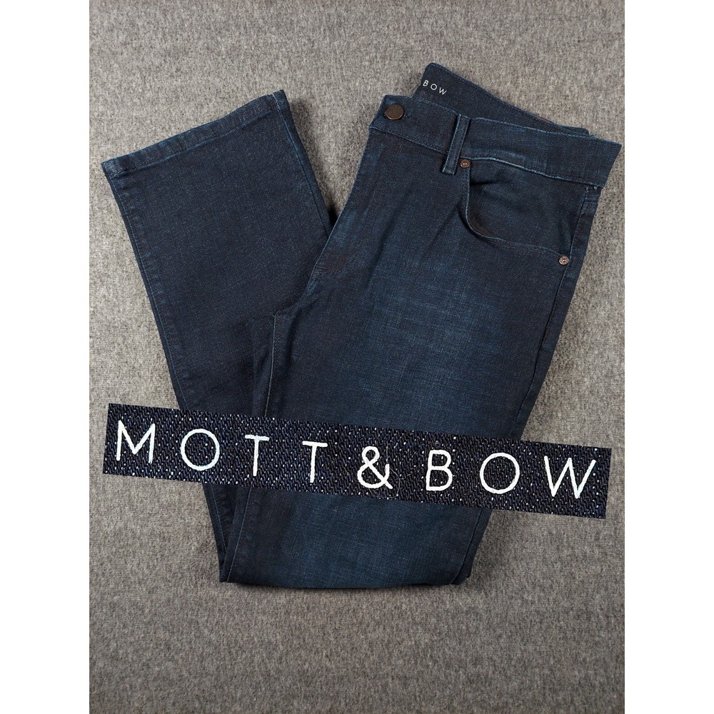 Mott & Bow Jeans Mens 33x30 Indigo Blue Crosby Straight Fit Dark Wash Denim Pant